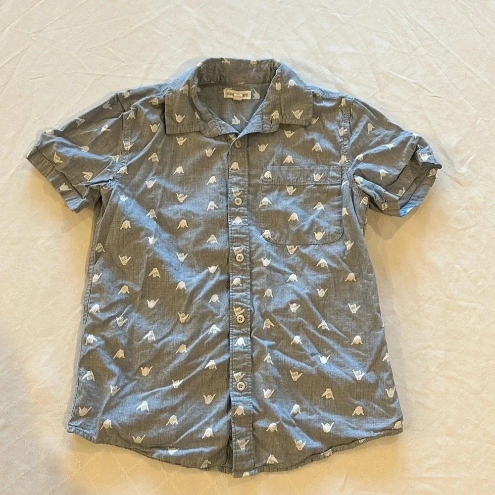 Tucker + Tate Hang Loose Hawaiian Shirt Boys‎ Large 10/12 super cute EUC